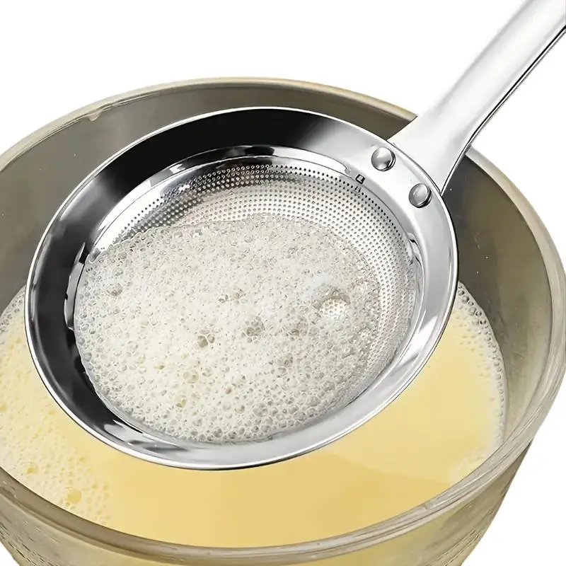 Stainless Steel Oil Filter Spoon, 1 Count Modern Long Handle Colander Spoon, Kitchen Utensils for Cooking, Frying, Oil Filtering, Kitchen Accessories,