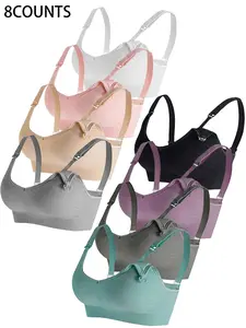 Women's Solid Color Breastfeeding Bra, Breathable Comfortable Double Layer Nursing Bra, Maternity Bra for All Seasons