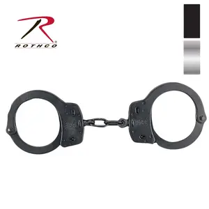 Rothco Smith & Wesson Adjustable Carbon Steel Cuffs Bracelets – Nickel Finish Smith & Wesson Wrist Cuffs Bracelets Silver, Or Black - Made In The USA Sold By Phoenix Tactical Novelty Prop Costume Training Men