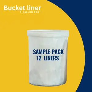 Bucket Liner 5GBL Pro SAMPLE PACK 12 LINERS Reusable Leak-proof Durable Trash Bag for Home Supplies Household Items White