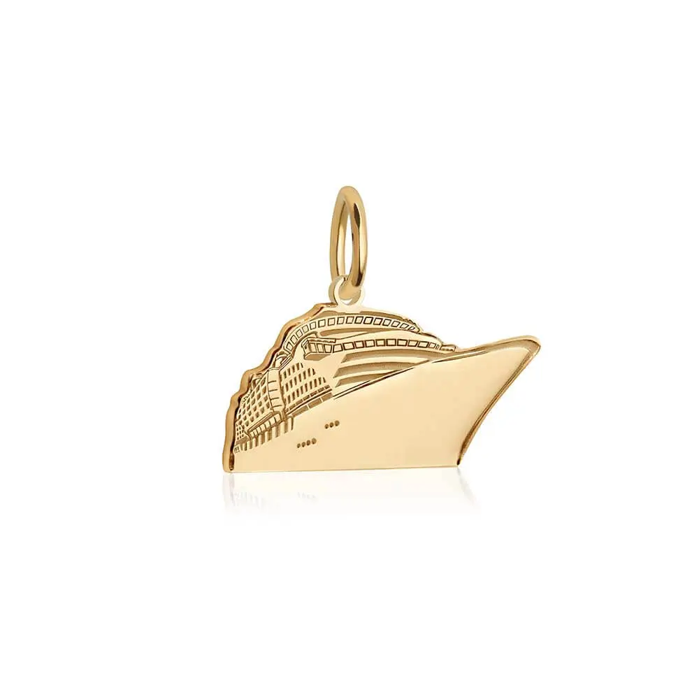 Cruise Ship Charm Gold