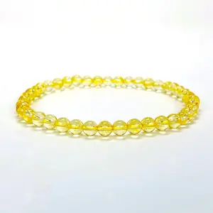 Citrine 4mm Gemstone Bracelet Elastic Cord 3 Sizes Available No Warranty Energy Balancing Cleansing Stone for Youth