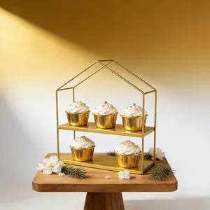 House Shape Display Rack for Bakeries! 2-Tier Window Shop Prop to Attract Customers. Unique Cake & Dessert Stand for Retail Display, Coffee Shop Decor.