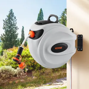 VEVOR Retractable Brass 130-ft Wall-mount Hose Reel