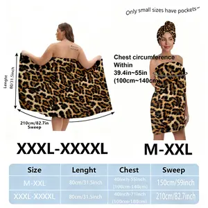 Plus sizes M-XXXXL, leopard print, suitable for women, post-shower, spa, and pool use, absorbent hair wrap, Bath Towel. A must-have for home/travel.