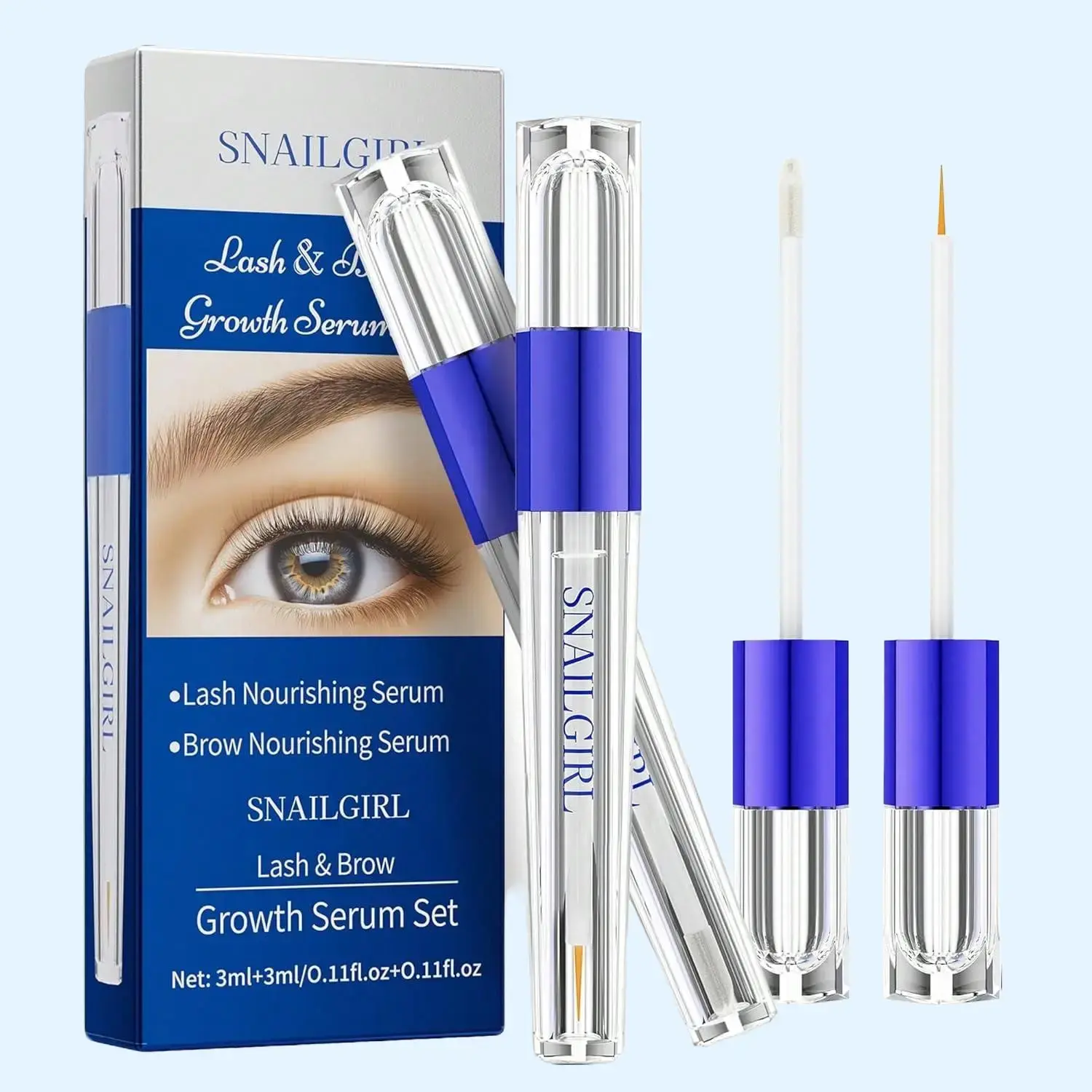Lash and Brow Growth Serum,Eyelash & Eyebrow Enhancer Serum, Nourishing Lash Serum for Longer, Thicker Lashes & Brows