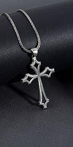 Cross Necklace for Men - Real 925K Sterling Silver Pendant, Timeless Symbol of Faith, Oxidized Silver Crucifix Necklaces Cross Necklace for Men - Real 925K Sterling Silver Pendant, Timeless Symbol of Faith, Oxidized Silver Crucifix Necklaces