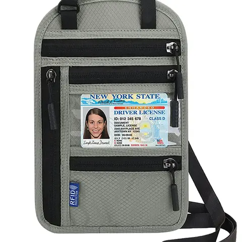 Travel Neck Pouch with RFID Blocking, RFID Anti Theft, RFID Theft Proof, Passport Holder for Phone, Cards, Cash & Documents, Women & Men, Passport Cover
