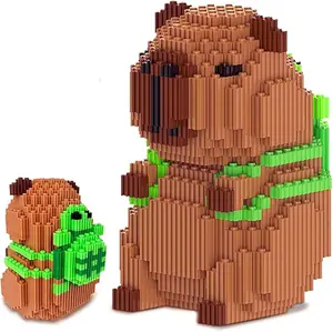 Capybara Building Blocks 1606 PCS Capybara Mini Building Block Sets Capibara Micro Building Blocks with Turtle Party Favors Birthday Gifts for Adults