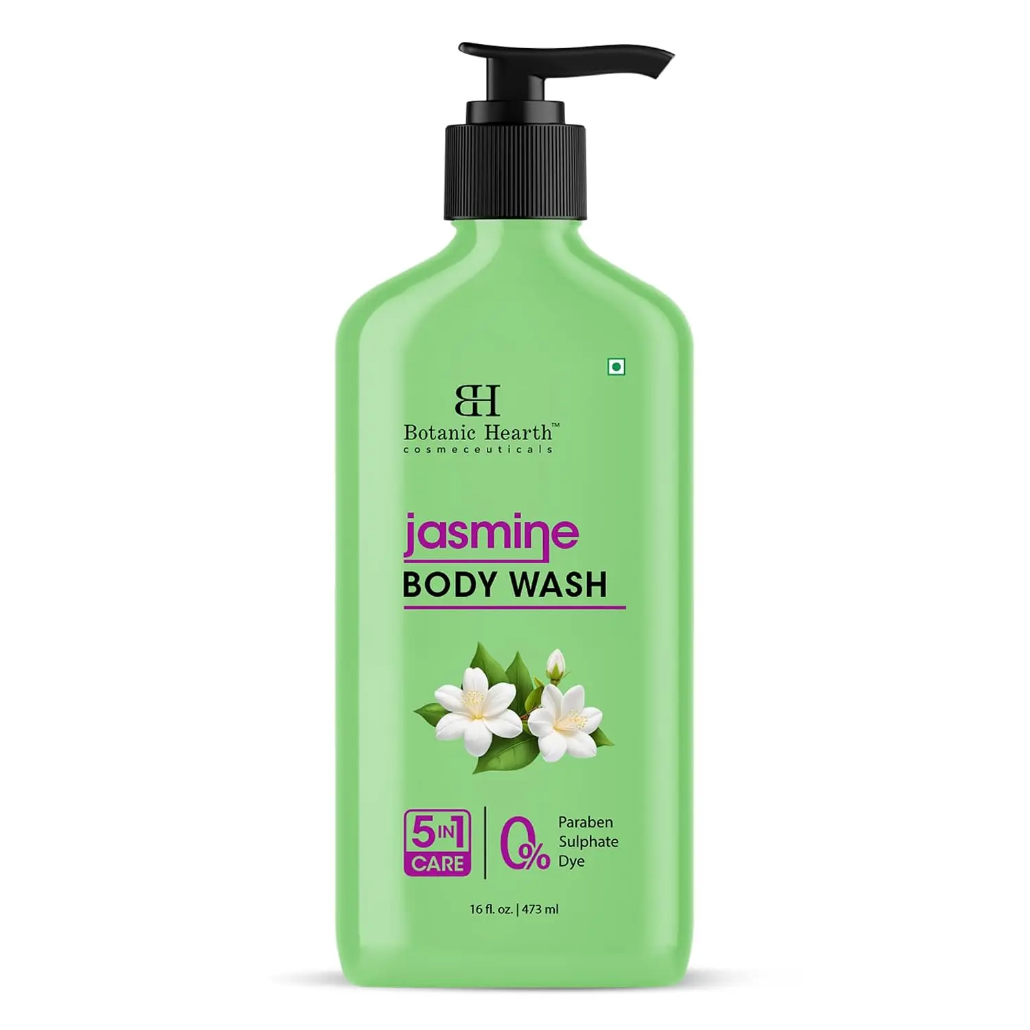 Botanic Hearth Jasmine Body Wash – 16 fl oz | Gentle 5-in-1 Cleansing Formula with Soothing Floral Aroma, Hydrating & Sulfate Free Daily Shower Gel