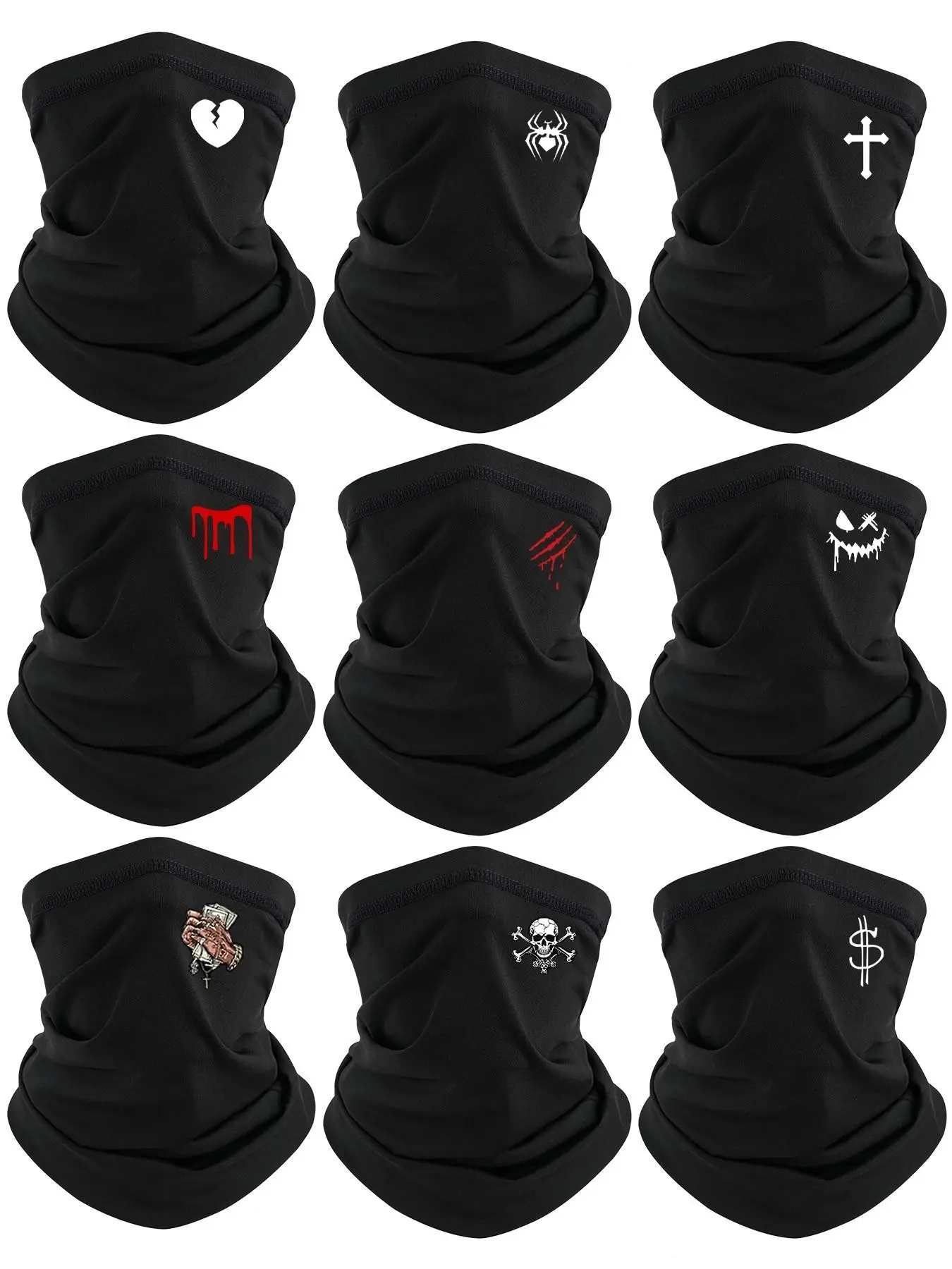 9Pcs-Unisex Breathable Multi-Functional Head Cover, Ice-Like Material, Ideal for Hiking and Cycling, Multiple Styles Available, Breathable Mask Neck Gaiter, Face Covering