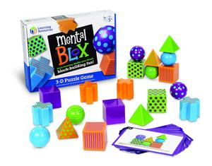 Learning Resources Mental Blox Critical Thinking Game, Homeschool, 20 Blocks, 40 Activity Cards, Ages 5+,Multicolor
