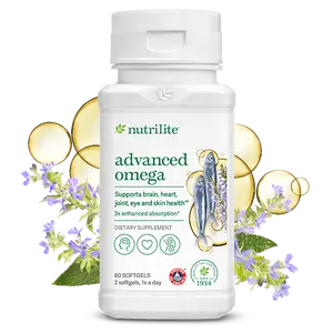 Nutrilite Advanced Omega 60 Softgels Omega 3 Fish Oil & Chia Supplement with DHA EPA ALA for Daily Wellness Brain Heart Eye Support Sustainable Sourcing Easy Absorption - Healthcare, Fitness