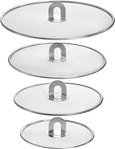 4 Pack Splatter Screen for Frying Pan, 13", 11.5", 10", 8" Stainless Steel  Splatter Guard with Fold Flat Knob, Kitchen Oil Splatter Guard Set for Safe Cooking