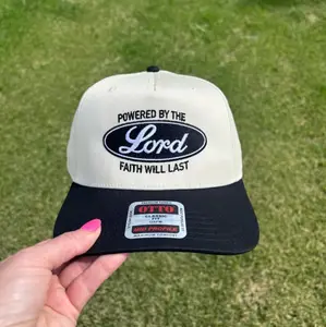 Faith Christian Embroidered Hat Powered By The Lord Faith Will Last Two Tone Baseball Caps Gif For Jesus Lovers