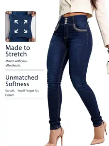 Women's Butt-Lifting & Slimming Jeans—Featuring Ultra-High Stretch and a Flattering High-Waisted Fit. Adorned with a unique back-pocket design, these versatile jeans are suitable for all seasons and pair perfectly with everything from high heels to flats.