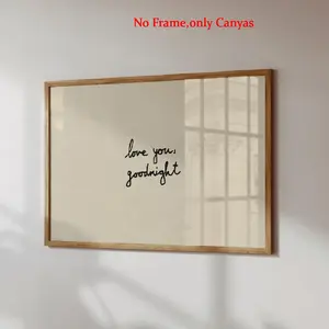 Wall arts Hand Drawn Artwork Love You Goodnight Posters Love You Canvas Prints Bedroom Decor Living Room Decor Modern Home Decor Gift Unframed
