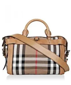 Pre-owned BURBERRY canvas & calfskin Top Handle Bags Bridle Multiple colors Tote bag BGP212054