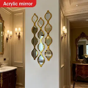 12pcs Bohemian Teardrop Bathroom Mirror Set, Art Decorative Wall Mirrors for Bedroom Living Room Hallway, Home Decoration Gift