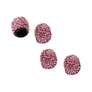 BILLOVCC Shiny Rhinestone Tire Valve Caps Set of 4 Universal Dust-Proof Stem Covers for Cars Trucks Motorcycles