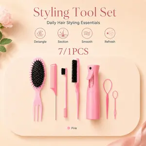 💖Get Salon-Perfect Hair at Home! 【Hair Styling Tools】Set Includes Spray Bottle, Detangler & More 🌸 Lightweight, Portable & Easy to Use ✨