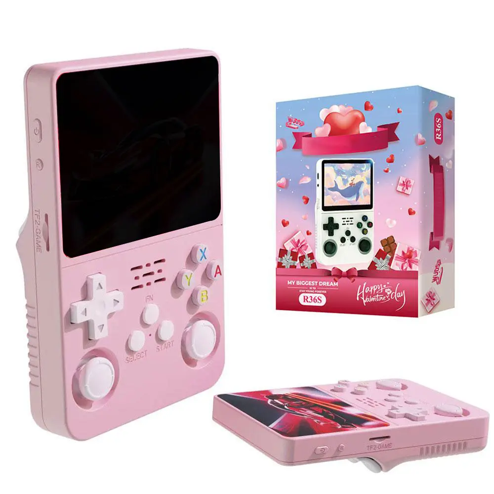 WUDS R36S Rechargeable Portable Console - 3.5 in IPS Screen, 64GB Expandable Memory, Built-in Batteries, USB Charging, Compact Pocket Handheld Device for Console Gamers