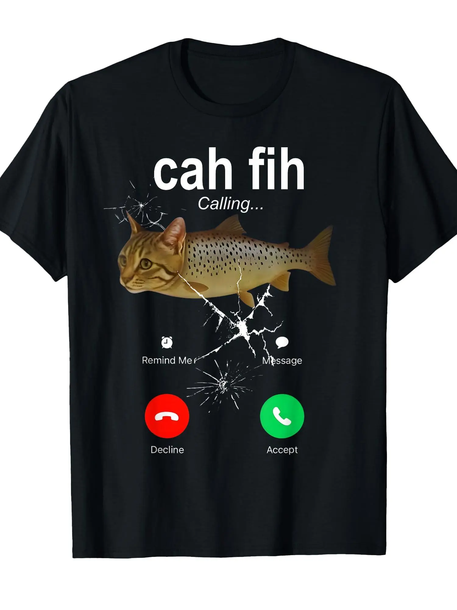 Fih Calling Remind Message Decline Accept Phone Ca unisex soft cotton short sleeve t shirt, vintage graphic casual tee for men women teens, perfect birthday holiday gift for camping travel gym daily street casual wear