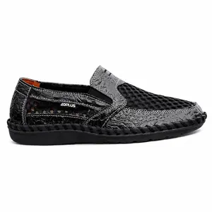 Men Italian Handmade Summer Slip-On Loafers, Ultra Breathable Lightweight Non-Slip Sole, All-Day Comfort for Travel Driving Beach