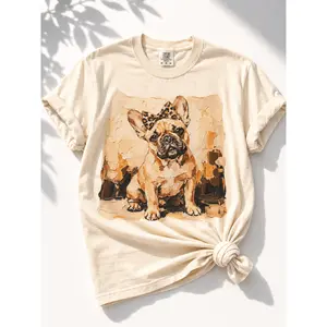 Plus/Reg Short Sleeve French Bulldog Graphic Tee