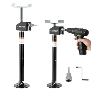 【Garvee】 Heavy Duty 2 Pack RV Slide Out Support Jacks – Steel Stabilizer, Adjustable 21"–34.25" Height, Supports Up to 5,000 lbs, Quick-Lift, Power Drill & Hand Crank Compatible for Camper, Travel Trailer, RV Leveling
