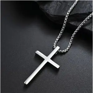 Cross Charm Titanium Steel Pendant Necklace, Hip Hop Fashionable Titanium SteelJewelry, Classic Fashion Accessories for Daily Wear