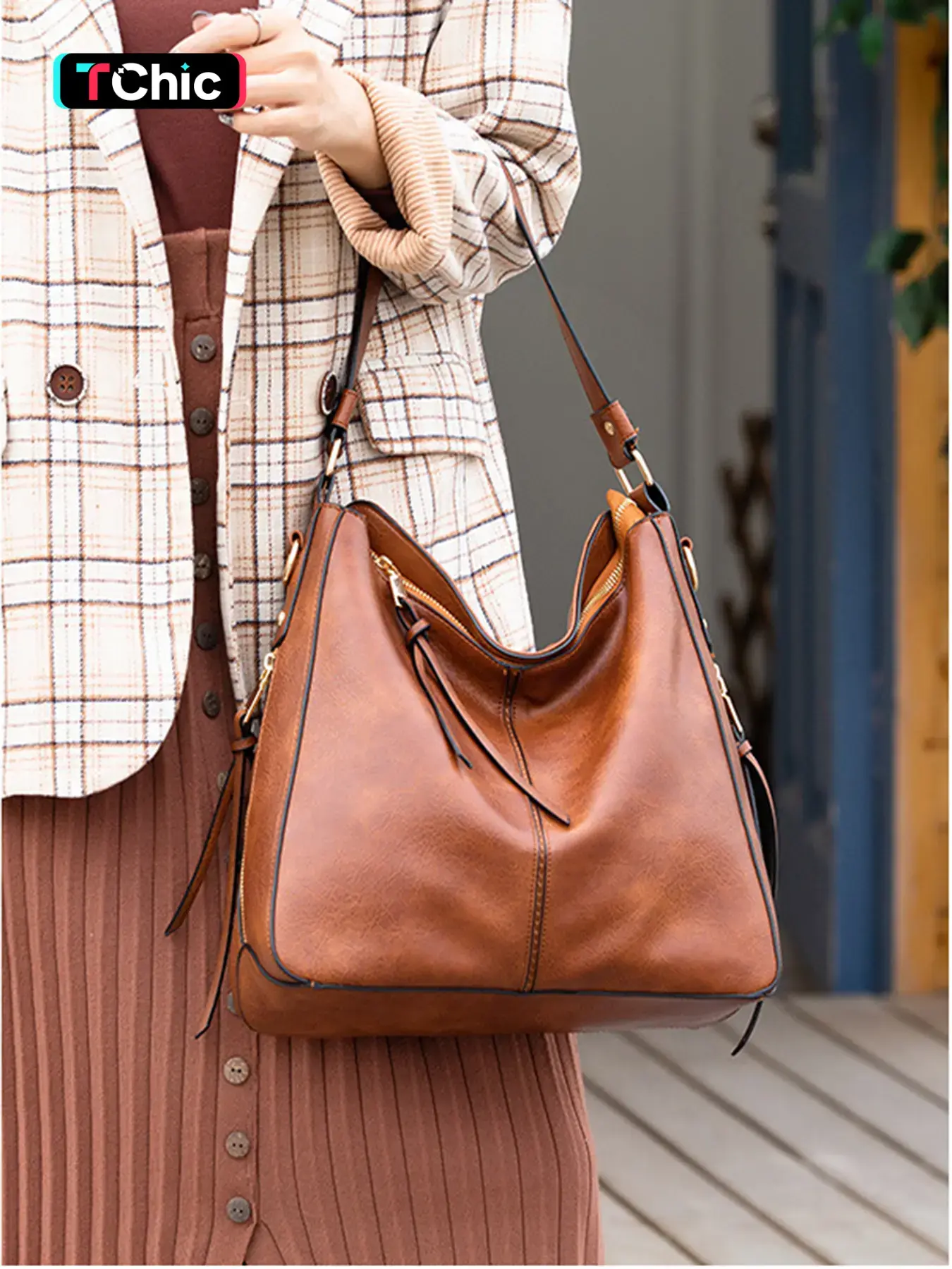 Elegant Vintage Handbag, Large Capacity Commuter Bag for Women, Casual Shoulder Tote, All-Season Plain Design, Versatile Work & Daily Use Bags, Pu Tote Satchel, Trendy Commuting Bag, Commuter Purse, Fashionable Casual Bag