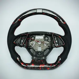 Chevy Camaro 2016-24 forged carbon fiber steering wheel with red accents