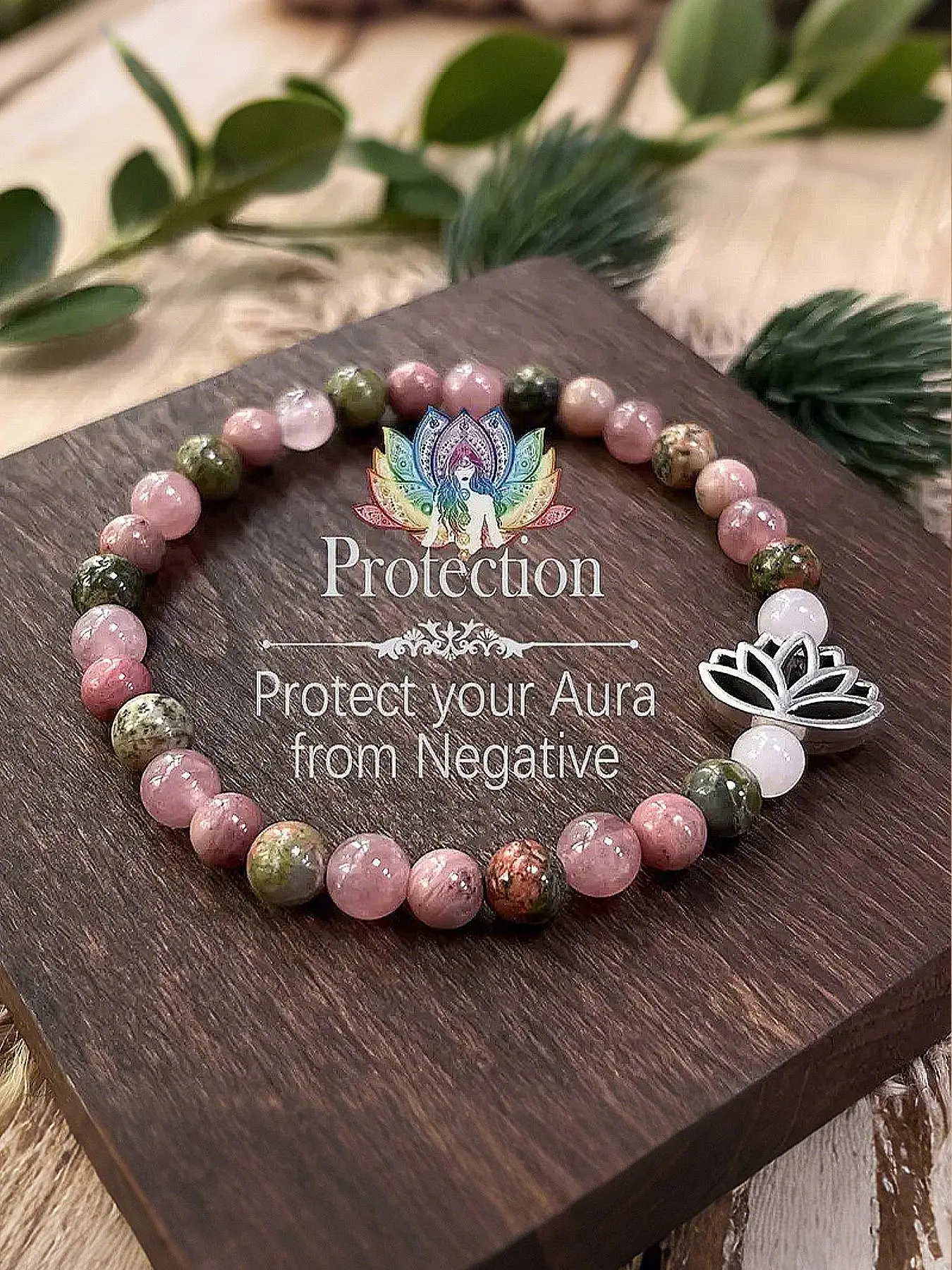 Boho Style Lotus Charm Decor Beaded Bracelet, Natural Stone Beaded Bracelet, Fashion Jewelry Accessories for Women & Men