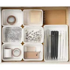 Desktop flip-top storage box, dormitory drawer organizer, home office stationery storage box, cosmetics storage box