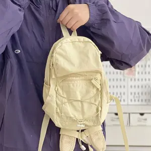 Backpack Contrast Color Hiking Backpack Cute Picnic Schoolbag Riding Trend Matching Light Couple Small Backpack Women