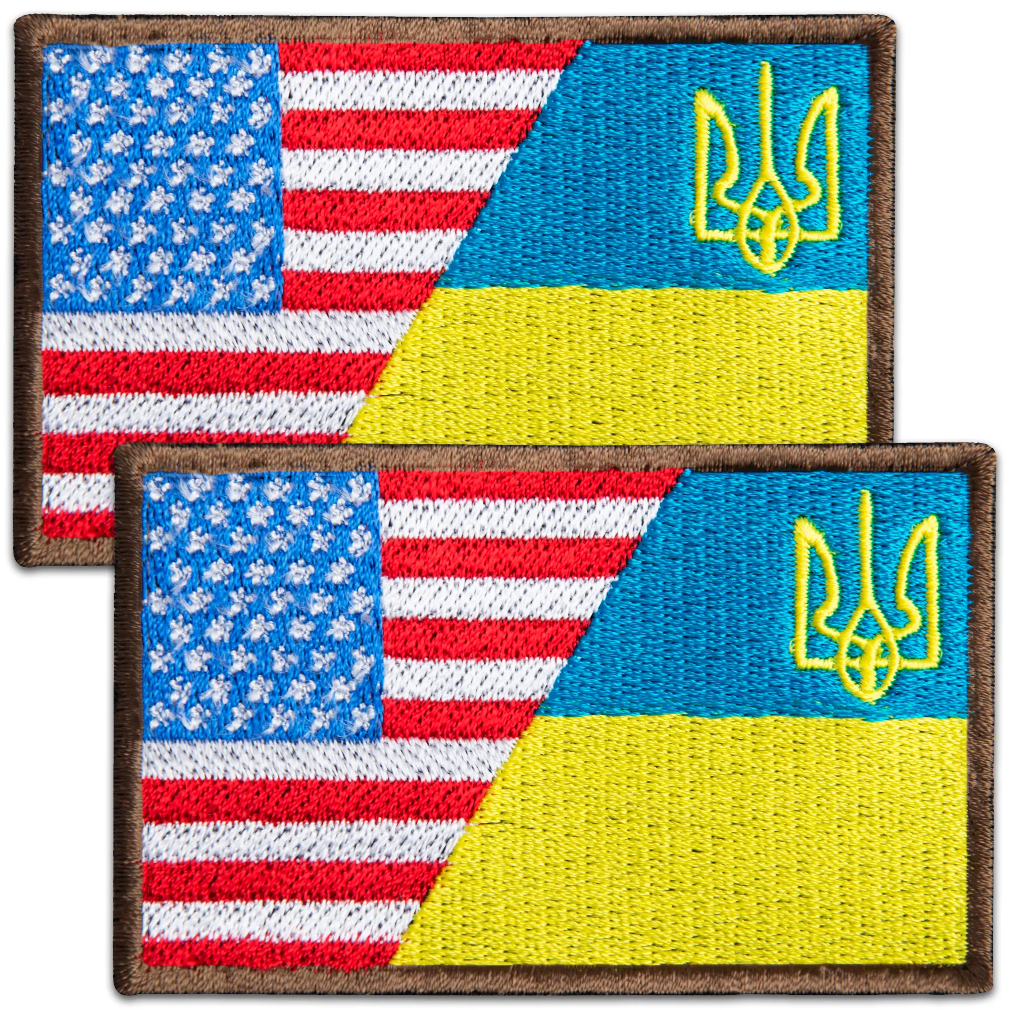 2-Pcs Ukraine American Flag Embroidered Velcro Set, American flag, Ukraine Flag Patch, USA flag, USA patch
