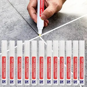 12 Pcs Waterproof Tile Grout Repair Pen Set, Wall Brick Gap Filler Marker, Mold Proof Caulk, Ceramic Bathroom Paint Cleaner