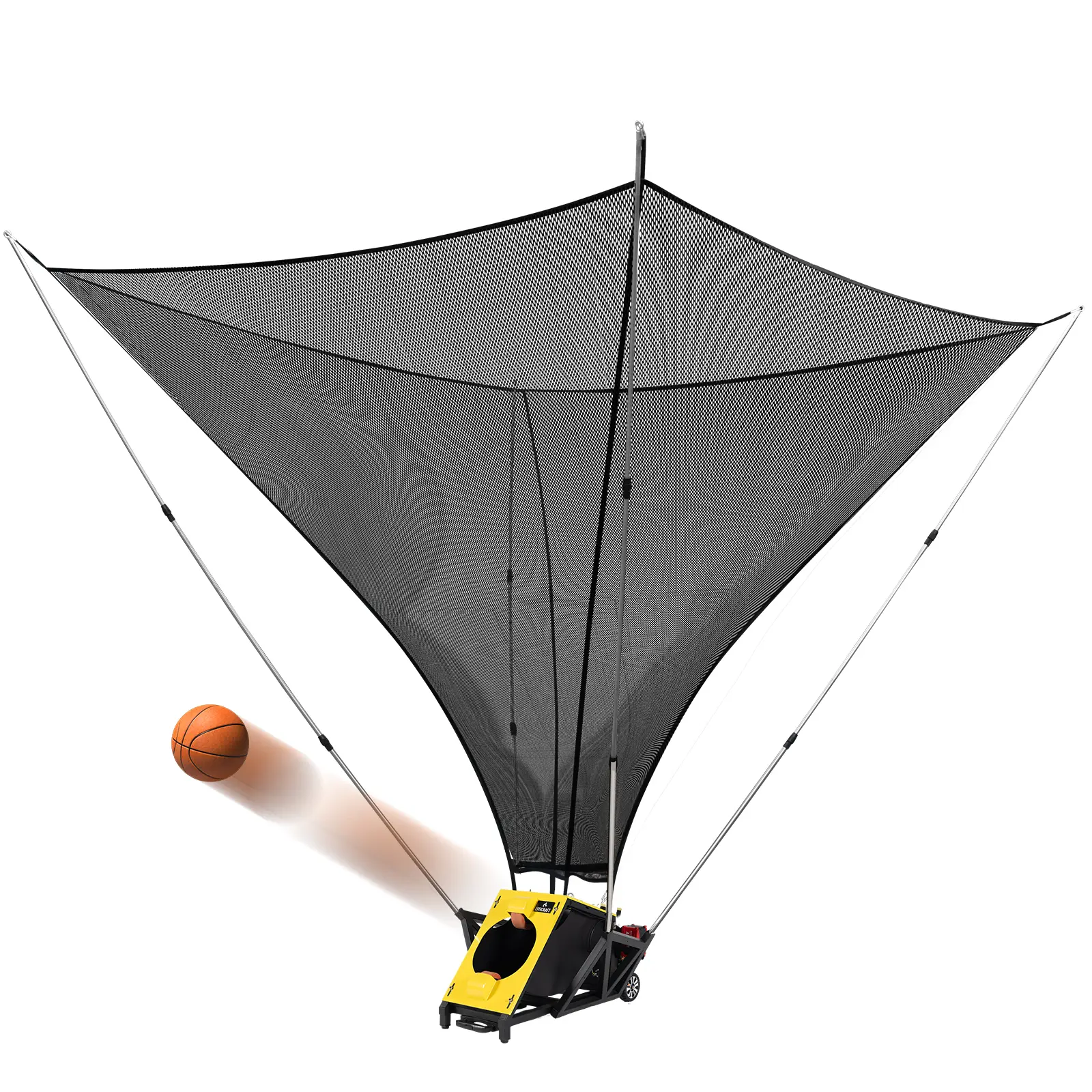 Efficraft 2-in-1 Basketball Catching & Shooting Machine, Dual - Power Rechargeable/Plug - in Basketball Shooting Trainer, Basketball Rebounder Machine, Basketball Return Attachment