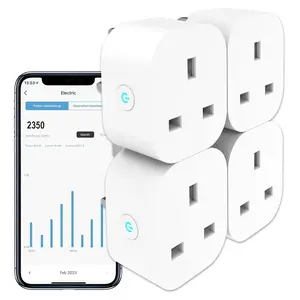 Smart Plug with Energy Monitoring, Alexa Voice Control, 2,4GHz WiFi Plug, Smart Life APP Wireless Remote Control and Timer Function, Work with Alexa and Google Home, 13A (4 Packs), Multi Plug Outlet