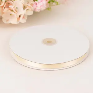100 Yards 3/8" Ivory Single Face Decorative Satin Ribbon