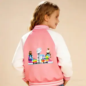 Benito Bowl Bad Game Day Bunny Kids Varsity Jacket  BeNito Bowl Trophy And Characters Print Boys Girls Funny Sports Fan Graphic Jacket Casual Lightweight Bomber Coat Exclusive for Team Fans