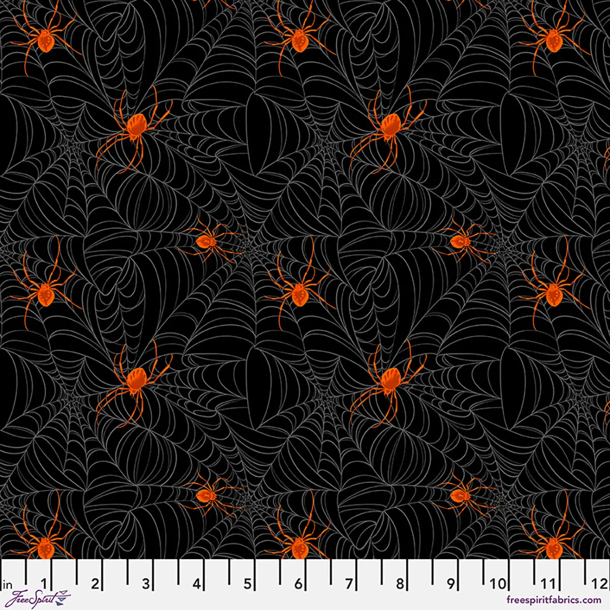 Fabric FreeSpirit Black World Wide Web Chain Mail by the Quarter Yard PWRH153.BLACK