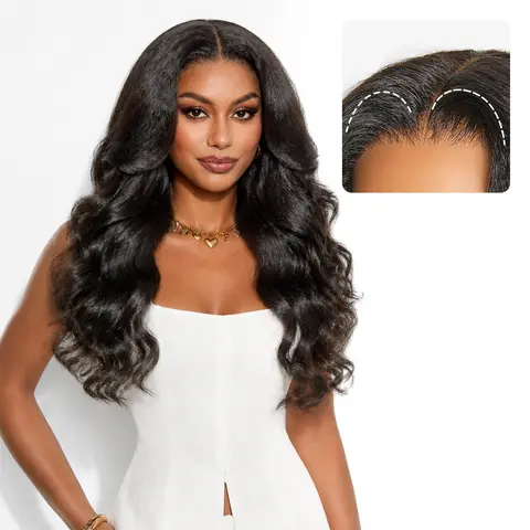 LUVME Light Kinky Straight/Body Wave Glueless Wig 7x6 Closure  All-Day Comfort™ Pre-Plucked Pre-Bleached Pre-Cut HD Lace Natural Blowout SohoChic #tiktokshopstockup