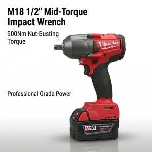 Milwaukee M18 FMTIWF12 18V Impact Wrench With Battery And  For Automotive Repair 900Nm  Cordless High-Torque power brushless impact wrench powertools wood plastic durable tool rapid charger woodworking