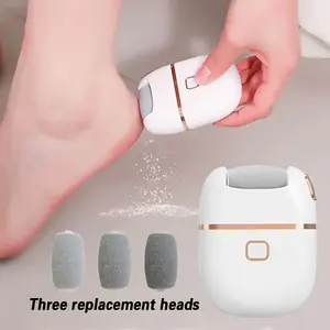 Rechargeable Electric Foot Grinder, Three Replaceable Grinding Heads, Thick Grinding Head for Thick Polishing, USB Charging, Portable and Easy to Use, Skin Care for Cracked and Dry Skin