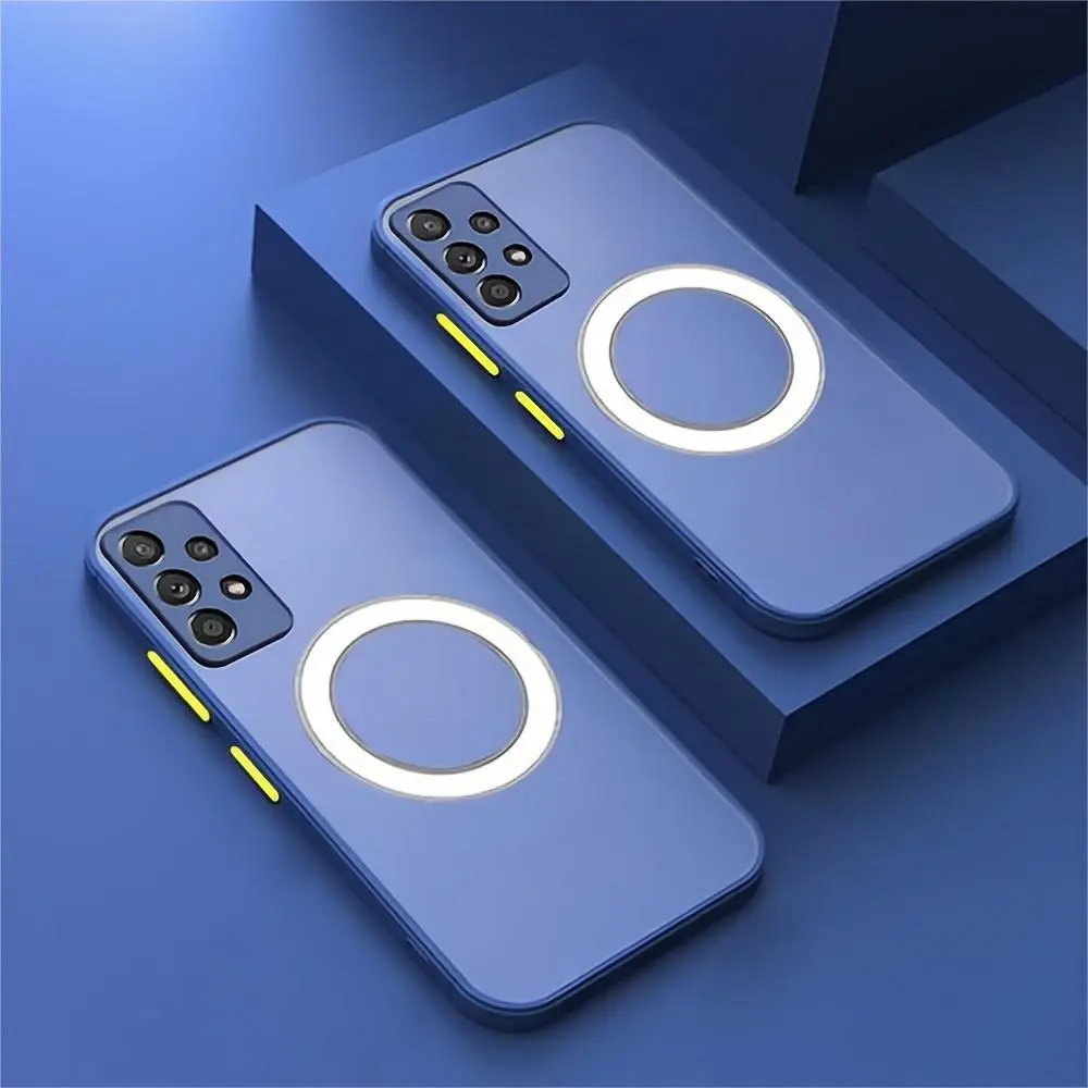 Magnetic Matte Case For Samsung Galaxy A53 A13 S20 S21 FE A33 A52 A51 A12 A52S A22 A71 5G Luxury Shock Proof Back Cover TPU Smartphone Cover Lightweight Protective Cover Protective Capa Smartphone Casing Cellphone Protector