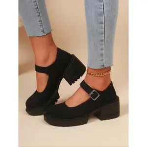 Women's Fashionable Solid Color Ankle Boots, Elegant Round Toe Booties for Daily Wear, Female All-match Shoes for Daily Wear, Girl
