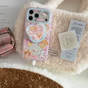 Magnetic Two-In-One Protective Phone Case Cover Protector, Rainbow Sweet Bunny + Heart Stand, Fits iPhone 17 Pro Max, 16 Pro Max, 15 Pro Max, 14 Pro, 13 Pro, Accessories, Smartphone