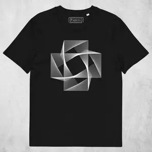 Women's geometric optical illusion Graphic T-Shirt - Short Sleeve Crew Neck Regular Fit Casual Wear | Soft & Breathable Fabric, Durable Print, Everyday Comfort, Machine Washable, minimalist geometric abstract fashion apparel design